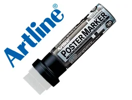 Artline Rotulador Poster Marker EPP-30 Punta Rectangular 30 mm Plata para Carteleria, Metal, Plástico, Vidrio