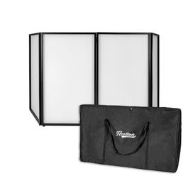 HEADLINER Frontal para Cabina de DJ Santa Monica Plegable Portátil Profesional con Bolsa de Transporte Tela Blanca