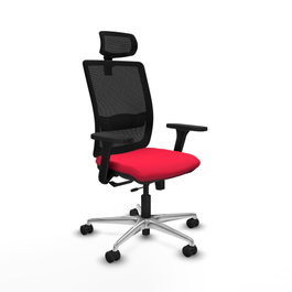PIQUERAS Y CRESPO Silla de oficina Haches con mecanismo Sincro/Traslack, Rojo y Negro