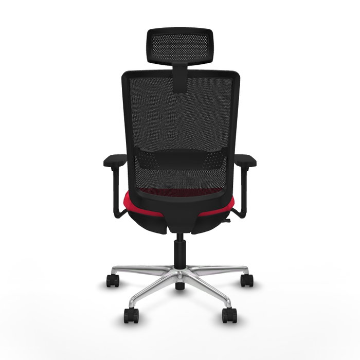 PIQUERAS Y CRESPO Silla de oficina Haches con mecanismo Sincro/Traslack, Rojo y Negro