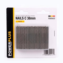 Powerplus Clavos de 38 mm, 500 uds, blíster