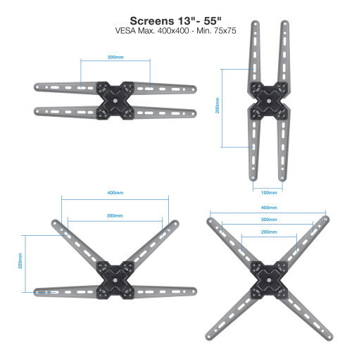 Tooq Soporte de Pared LP1356TN-B para Pantallas de 13-55 Pulgadas, Negro Tooq Soporte de Pared LP1356TN-B para Pantallas de 13-55 Pulgadas, Negro