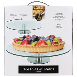 Lily Cook Fuente Giratoria Acero Inoxidable y Cristal Diámetro 30 cm