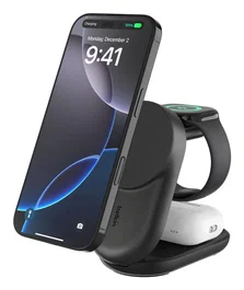 Belkin Cargador Inalámbrico QI2 Negro Carga Rápida USB para Fitness Tracker Auriculares Smartphone Reloj Inteligente Interior