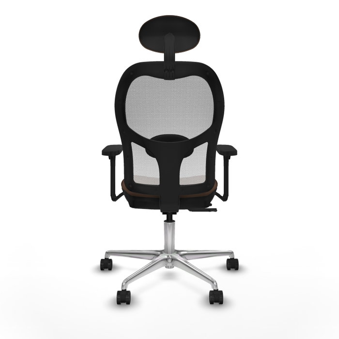 PIQUERAS Y CRESPO Silla de oficina Jorquera con mecanismo Sincro/Traslack Marrón y Blanco