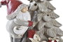 DKD Home Decor Figura Navidad Tradicional Rojo Gris 10 x 18 x 15 cm (2 Unidades)