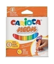 Ceras Carioca Plasticera Jumbo Triangular Neon Blister De 8