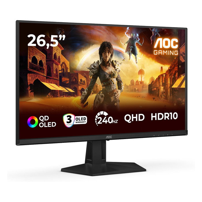 AOC Monitor Gaming Curvo QHD de 27", 165Hz, 1ms, FreeSync Premium, Altavoces, HDMI/DP - Q27G41ZDF