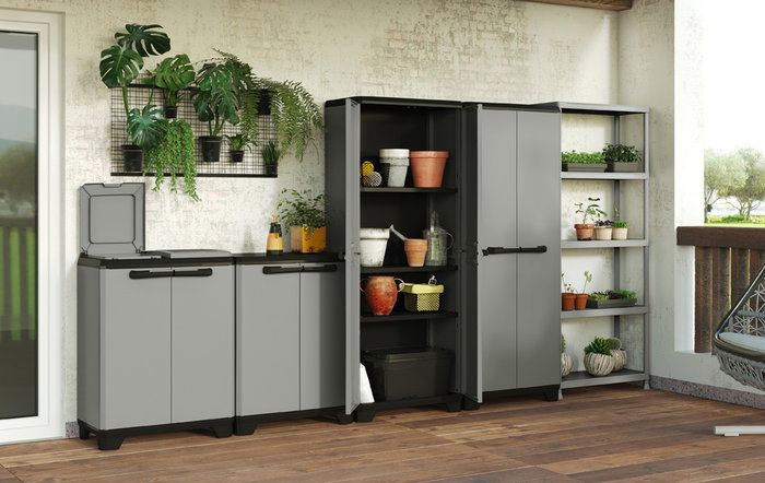 KETER Armario Alto Planet Escobero Gris/Negro 173x68x39 mm KETER Armario Alto Planet Escobero Gris/Negro 173x68x39 mm