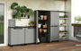 KETER Armario Alto Planet Escobero Gris/Negro 173x68x39 mm