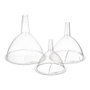 5Five Juego de 3 Embudos de Plástico Transparente, Diámetros Ø10 cm / Ø12 cm / Ø15 cm