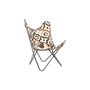 DKD Home Decor Sillón de Piel y Hierro con Diseño de Rombos Marrón