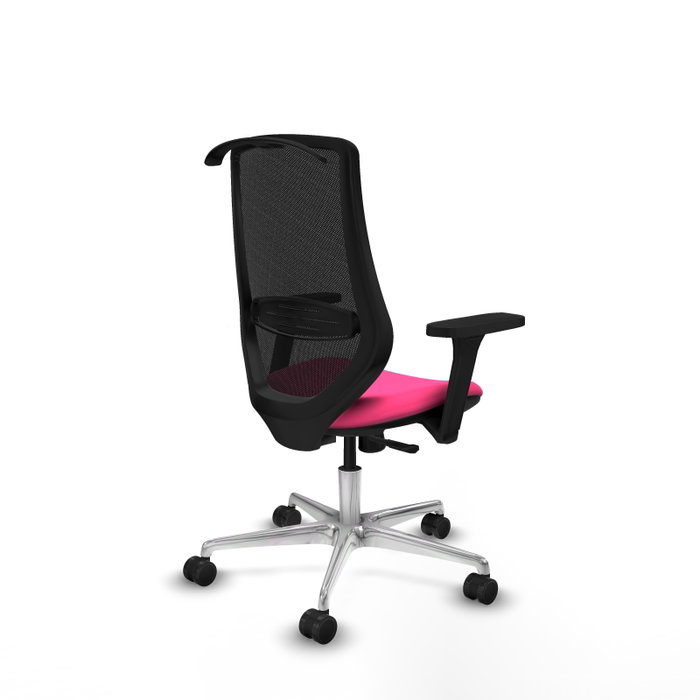 PIQUERAS Y CRESPO Silla de oficina Mardos con mecanismo Sincro, Rosa y Negro