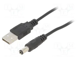 AKYGA Cable USB A a DC 5,5/2,5mm 0,8m