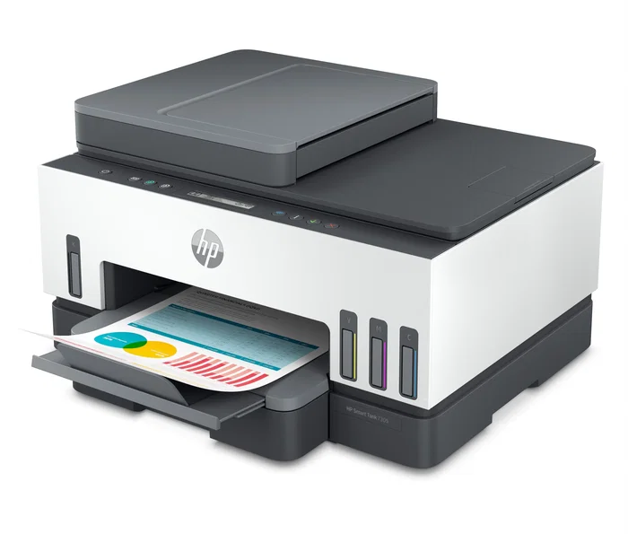 HP Smart Tank 7305 Multifunción A4 Inyección de Tinta Térmica, Impresora All-in-One con Wi-Fi, Doble Cara, Alimentador Automático de 35 hojas, 15 ppm Negro, 4800 x 1200 DPI, Gris