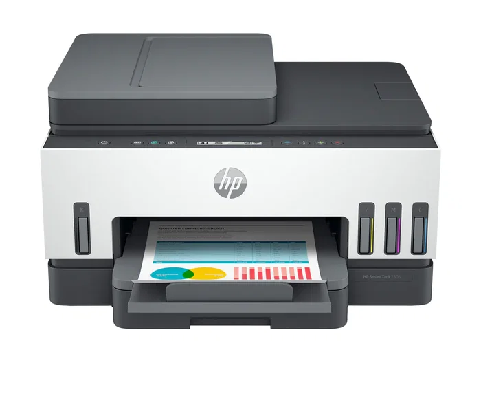 HP Smart Tank 7305 Multifunción A4 Inyección de Tinta Térmica, Impresora All-in-One con Wi-Fi, Doble Cara, Alimentador Automático de 35 hojas, 15 ppm Negro, 4800 x 1200 DPI, Gris