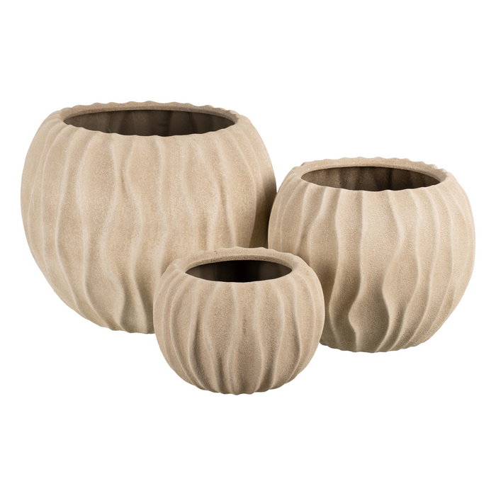 Macetero Beige Cerámica Decoración 40 X 40 X 39 cm