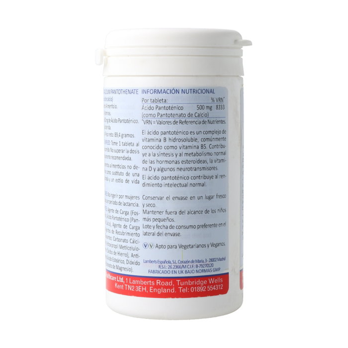Lamberts Pantotenato de Calcio 500 mg 60 comprimidos