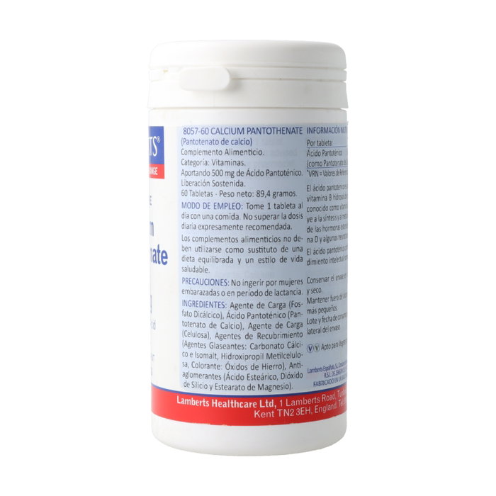 Lamberts Pantotenato de Calcio 500 mg 60 comprimidos