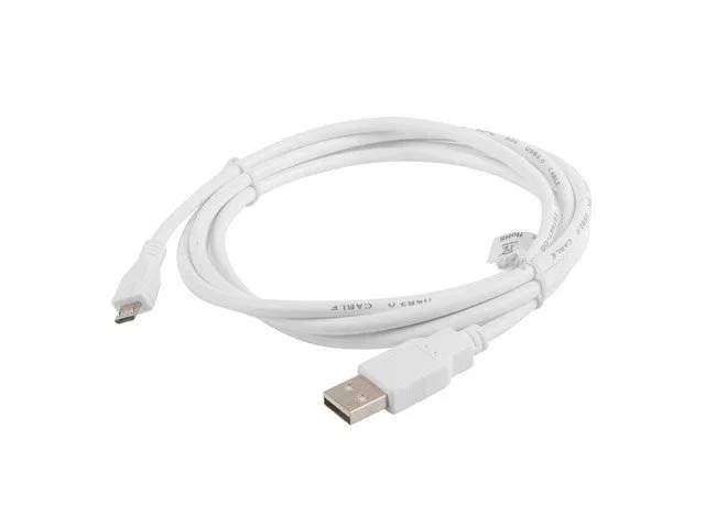 Lanberg CA-USBM-10CC-0018-W Cable USB A a Micro USB B Macho, 1.8 Metros, Blanco, USB 2.0