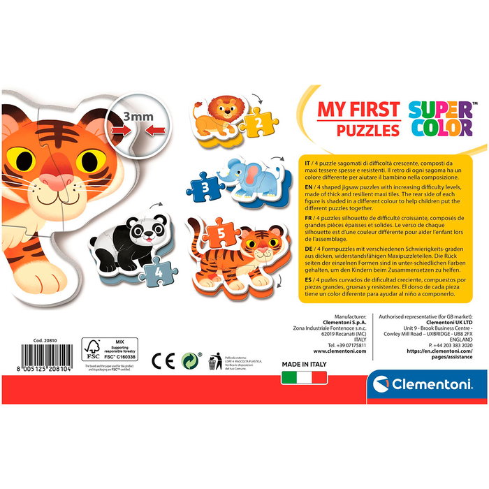 Clementoni My First Puzzle Medios de Transporte 20810 - Puzzle Progresivo Infantil de 3, 6, 9 y 12 Piezas para Niños +2 Años