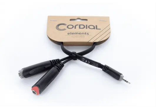 CORDIAL Cable Y mini-jack estéreo a 2 jacks mono hembra 30 cm