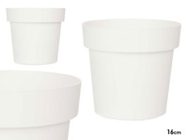 Ibergarden Maceta de Plástico Blanca 16 cm Diámetro (Set de 12)
