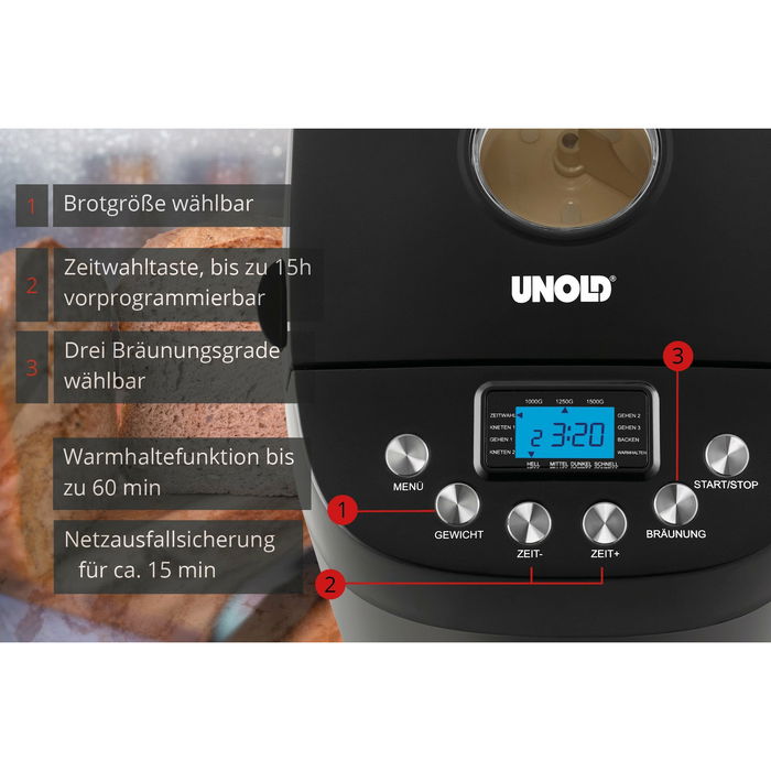 UNOLD 68520 Brotbackautomat Big White Backmeister, Máquina para Hacer Pan