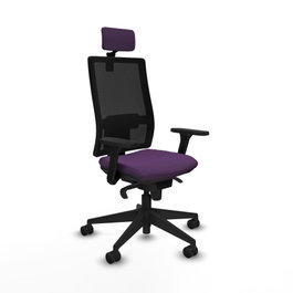 PIQUERAS Y CRESPO Silla de oficina Horna con mecanismo Sincro, Morado y Negro
