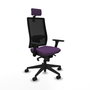 PIQUERAS Y CRESPO Silla de oficina Horna con mecanismo Sincro, Morado y Negro