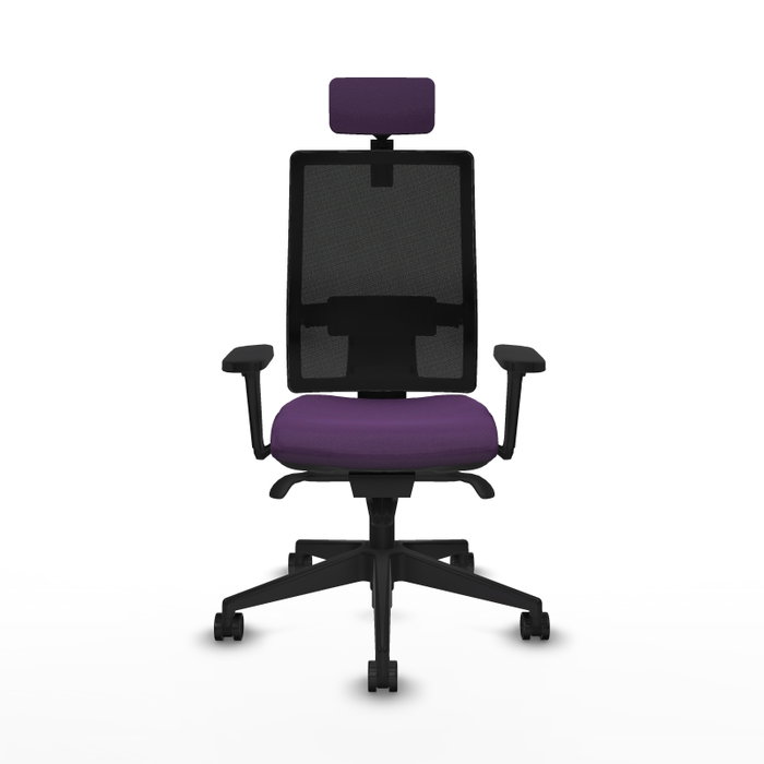 PIQUERAS Y CRESPO Silla de oficina Horna con mecanismo Sincro, Morado y Negro