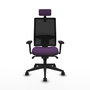PIQUERAS Y CRESPO Silla de oficina Horna con mecanismo Sincro, Morado y Negro