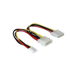 DeLOCK Y-Cable de Alimentación 0.25 m, Cable de Potencia 1x 13.3cm (5.25 pulgadas) 1x 8.9cm (3.5 pulgadas) para Unidad Óptica