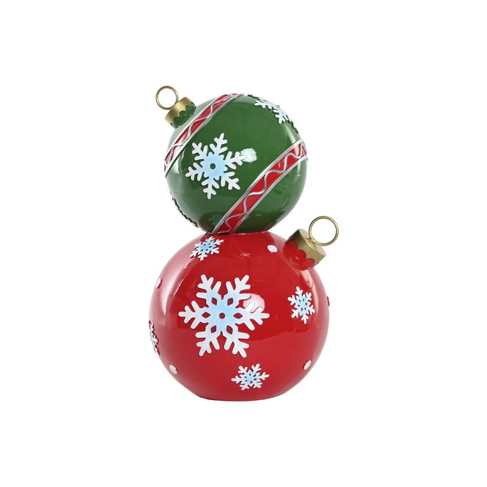 DKD Home Decor Figura LED de Resina Rojo y Verde 25,5x24x42 cm