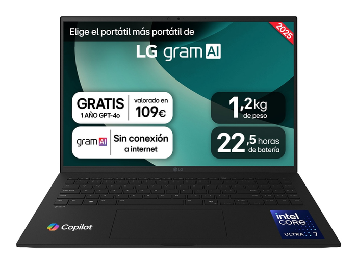 LG Gram 16ZD90T-G.AX88B Portátil 40,6 cm (16") Intel Core Ultra 7 255H 32GB RAM 1TB SSD Wi-Fi 7 FreeDOS Español Negro LG Gram 16ZD90T-G.AX88B Portátil 40,6 cm (16") Intel Core Ultra 7 255H 32GB RAM 1TB SSD Wi-Fi 7 FreeDOS Español Negro