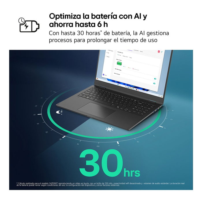 LG Gram 16ZD90T-G.AX88B Portátil 16WQXGA Intel Core Ultra 7 32GB RAM 1TB SSD Negro