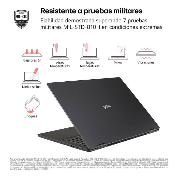 LG Gram 16ZD90T-G.AX88B Portátil 16WQXGA Intel Core Ultra 7 32GB RAM 1TB SSD Negro