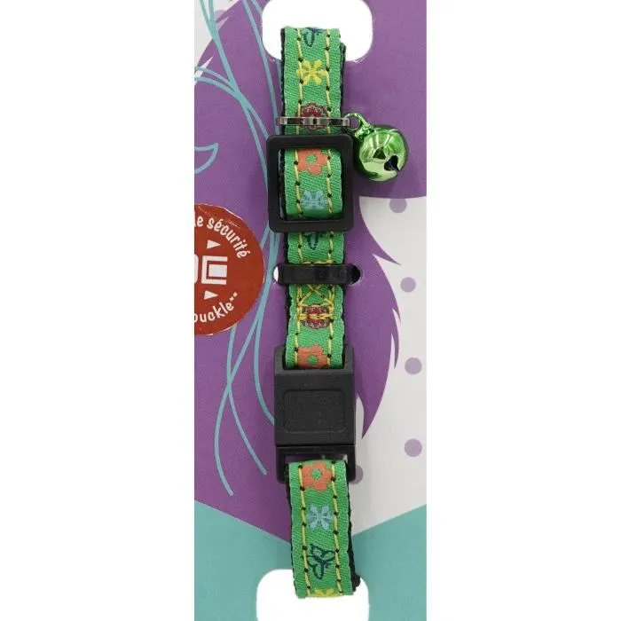 Aime AIM3281019020716 Collar para Gato Ajustable con Campana de Cobre y Plata