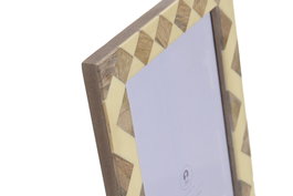 DKD Home Decor Marco de Fotos de Mango y Cristal Beige 15x20 cm