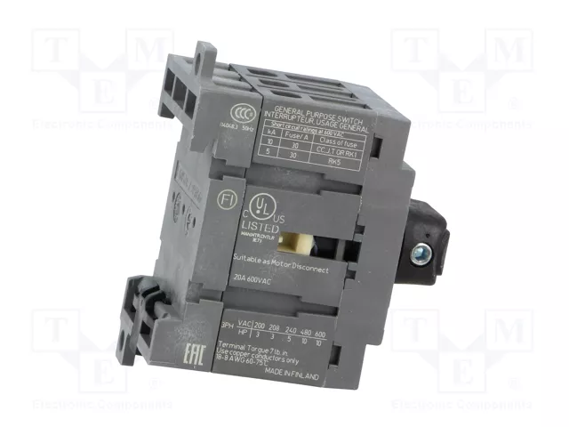 ABB OT Interruptor de aislamiento de 3 polos y 16A ABB OT Interruptor de aislamiento de 3 polos y 16A