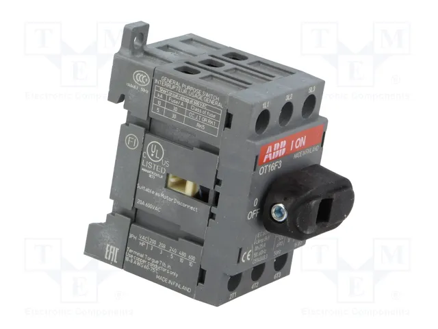 ABB OT Interruptor de aislamiento de 3 polos y 16A ABB OT Interruptor de aislamiento de 3 polos y 16A