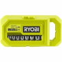 Ryobi Caja de 1 llave de 90 dientes, 8 vasos (8-15 mm) y adaptador 1/4'' a 3/8''