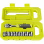 Ryobi Caja de 1 llave de 90 dientes, 8 vasos (8-15 mm) y adaptador 1/4'' a 3/8''