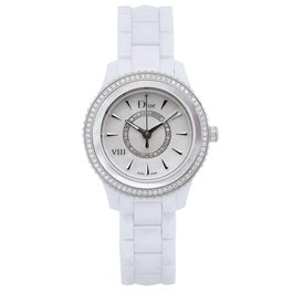 VII, Reloj de cerámica con correa de cuarzo, Blanco, 33 mm, Para mujeres