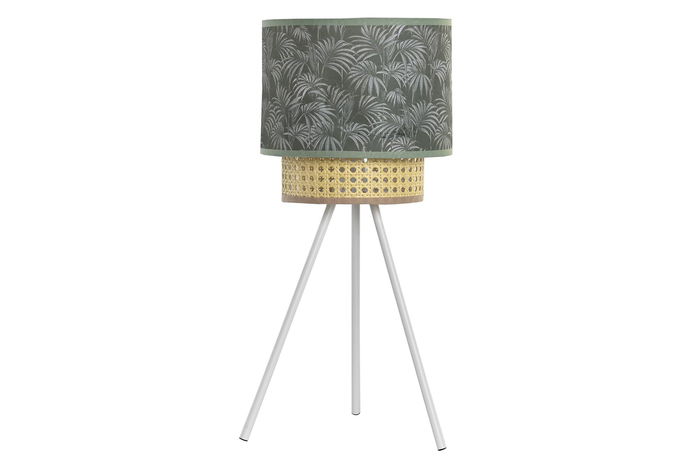 DKD Home Decor Lámpara Sobremesa Colonial Verde Blanco 24 x 54 x 24 cm (2 Unidades)