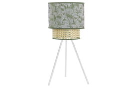 DKD Home Decor Lámpara de Sobremesa Palmeras Verde y Blanco