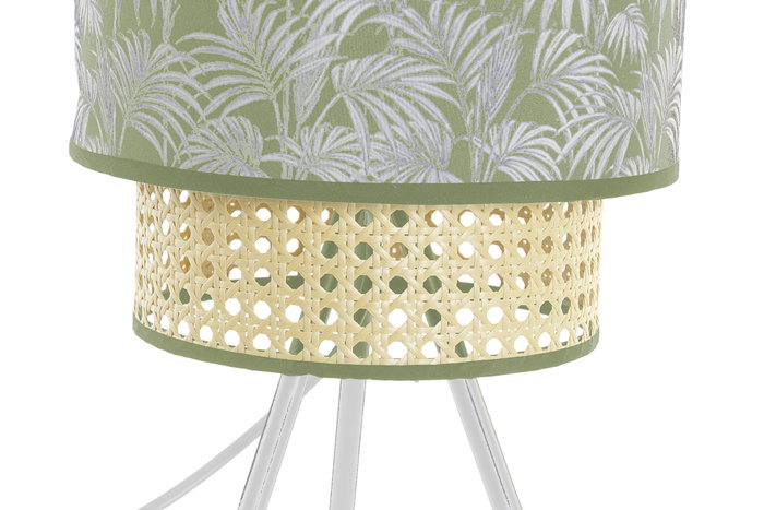 DKD Home Decor Lámpara de Sobremesa Palmeras Verde y Blanco