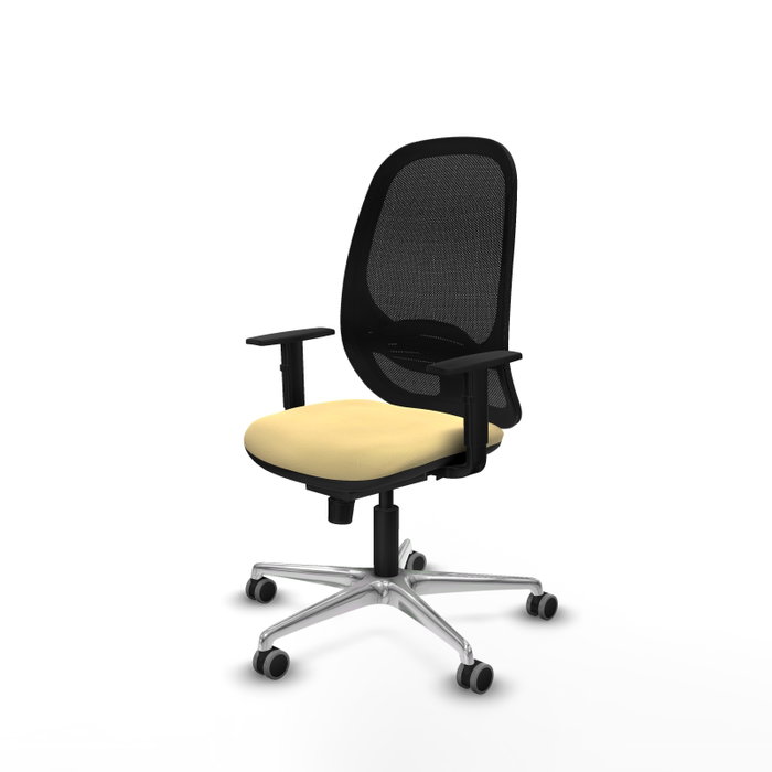 PIQUERAS Y CRESPO Silla de oficina Cilanco con mecanismo Sincro, Crema y Negro
