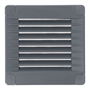 Edm Rejilla de ventilación cuadrada ABS gris 100x100x7mm con tapones y mosquitera