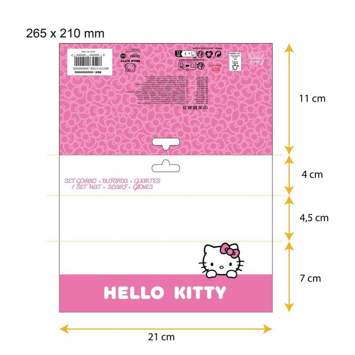 Cerdá Conjunto de 3 Piezas Hello Kitty con Gorro, Guantes y Bufanda Rosa